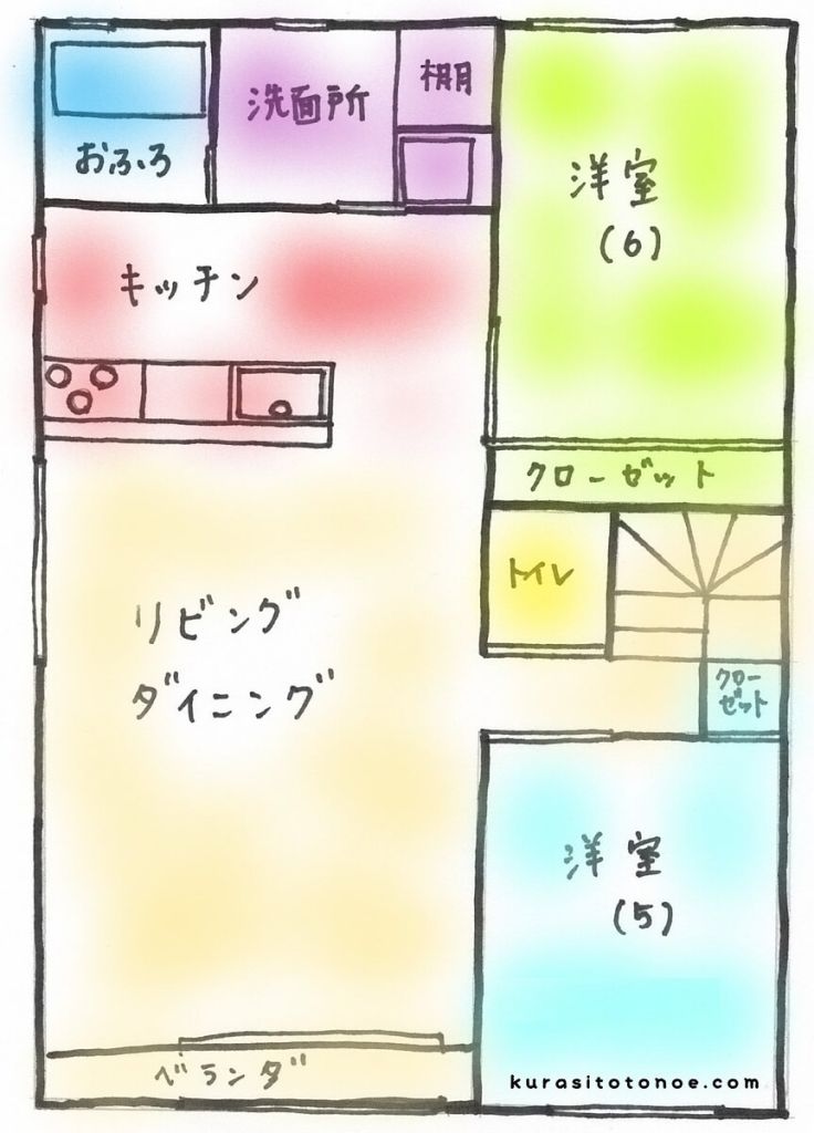 4人家族の2LDK間取り