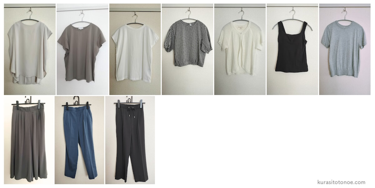 ミニマリストの夏服（50代女性）