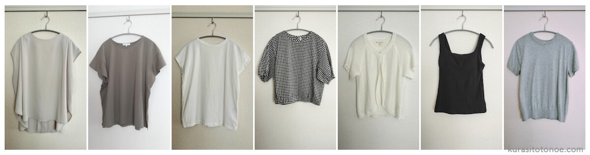 ミニマリストの夏服トップス（50代女性）